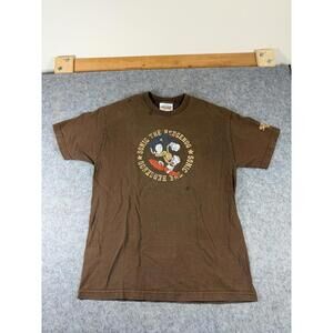 Vintage Y2K Sonic The Hedgehog Distressed Brown Graphic T Shirt Size Large